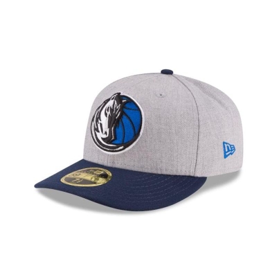 Grey Dallas Mavericks Hat - New Era NBA Heather Low Profile 59FIFTY Fitted Caps USA5934870